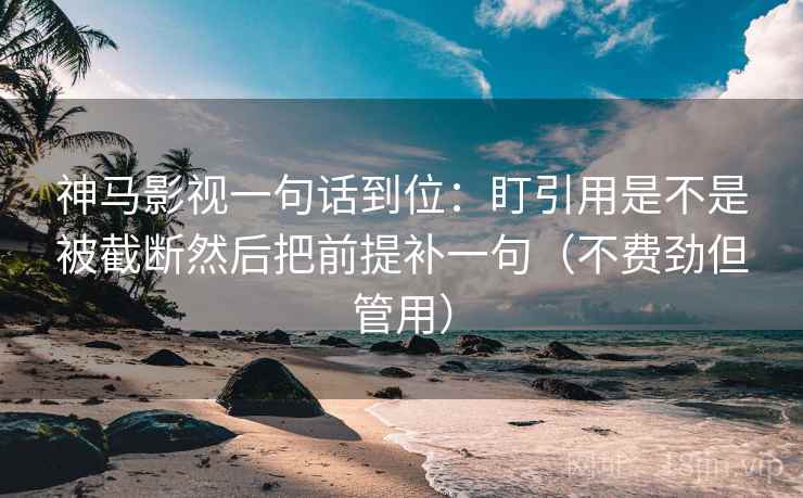 神马影视一句话到位：盯引用是不是被截断然后把前提补一句（不费劲但管用）