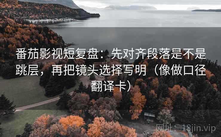 番茄影视短复盘：先对齐段落是不是跳层，再把镜头选择写明（像做口径翻译卡）