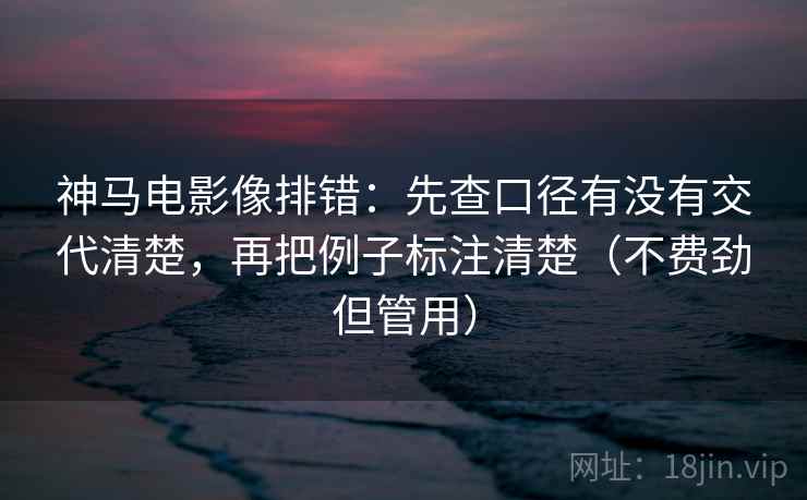 神马电影像排错：先查口径有没有交代清楚，再把例子标注清楚（不费劲但管用）