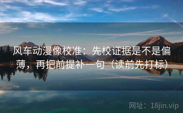 风车动漫像校准：先校证据是不是偏薄，再把前提补一句（读前先打标）