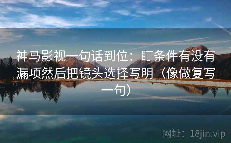 神马影视一句话到位：盯条件有没有漏项然后把镜头选择写明（像做复写一句）