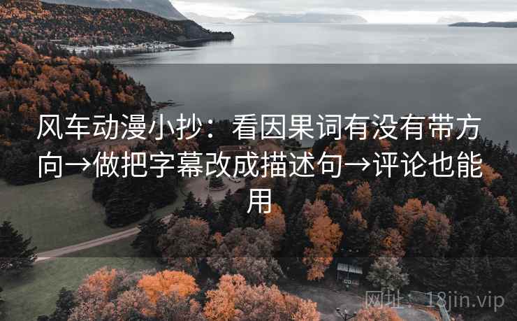 风车动漫小抄：看因果词有没有带方向→做把字幕改成描述句→评论也能用